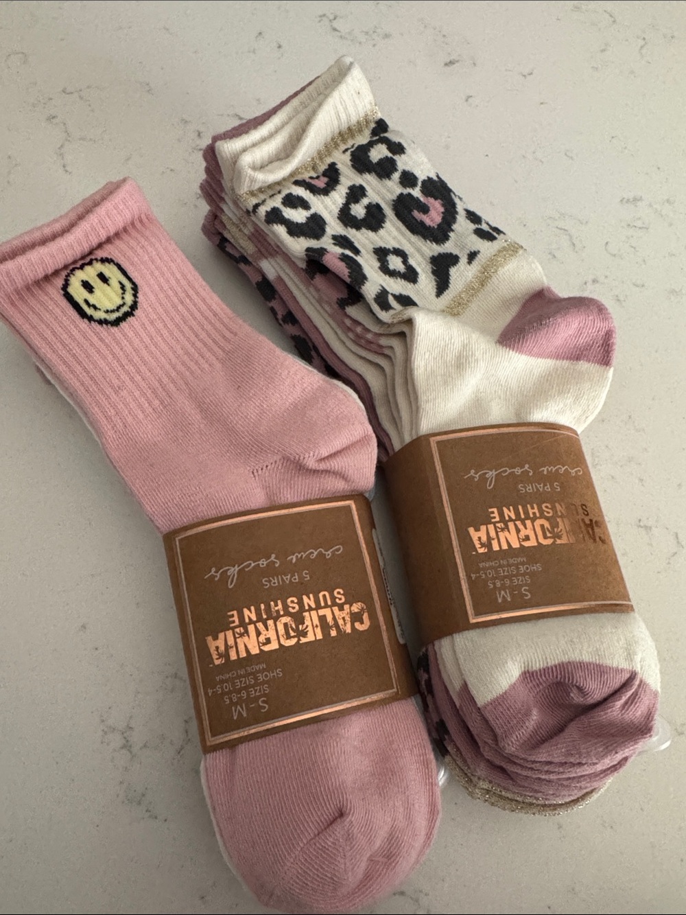 California Sunshine Pink & Cream Ankle Sock 10 Pairs